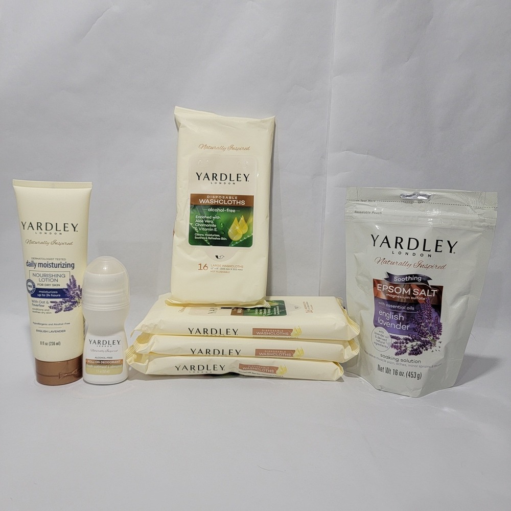 Yardley London Naturally Inspired Lavender Lotion Epsom Salt Deodorant Wipes Set
